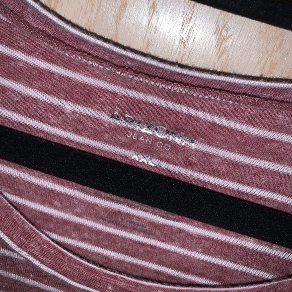 NWOT Arizona Plus Stripe Boxy Tee with Pocket - Picture 3 of 3